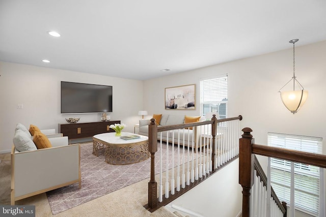 6056 Greenspring Rd, Fredericksburg, VA 22407 - carpeted living room featuring recessed lighting and baseboards