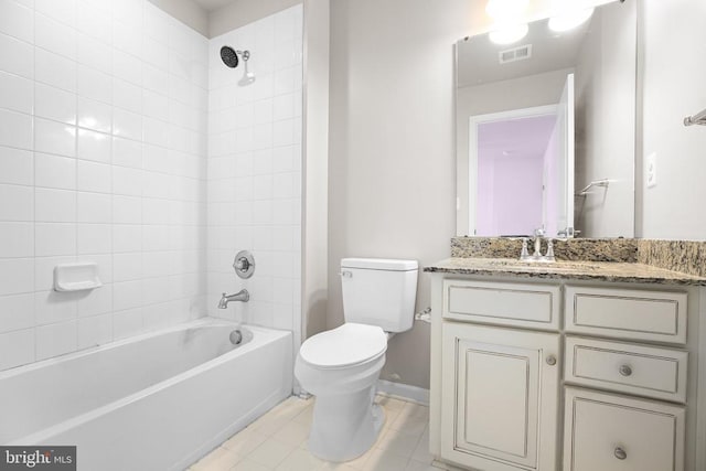 6056 Greenspring Rd, Fredericksburg, VA 22407 - full bath with toilet, bathing tub / shower combination, tile patterned floors, vanity, and baseboards