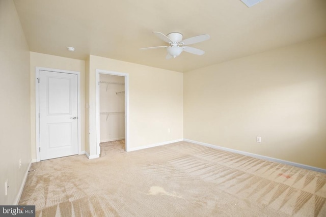 6056 Greenspring Rd, Fredericksburg, VA 22407 - unfurnished bedroom featuring carpet floors, baseboards, a spacious closet, a closet, and a ceiling fan
