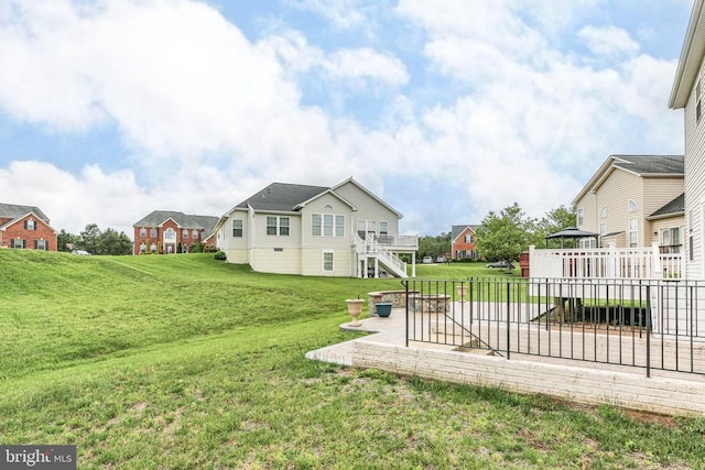 6056 Greenspring Rd, Fredericksburg, VA 22407 - view of grassy yard with a patio and stairway