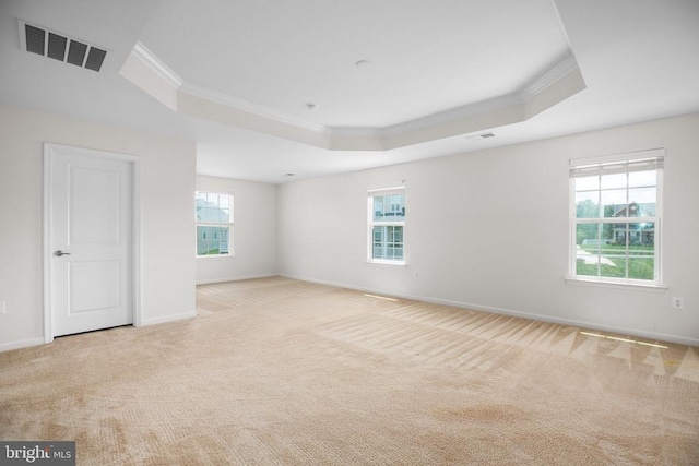 6056 Greenspring Rd, Fredericksburg, VA 22407 - spare room featuring crown molding, a raised ceiling, carpet, and baseboards