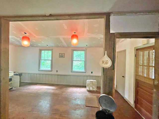 9264 Schuyler Rd, Schuyler, VA 22969 - unfurnished dining area with a wainscoted wall