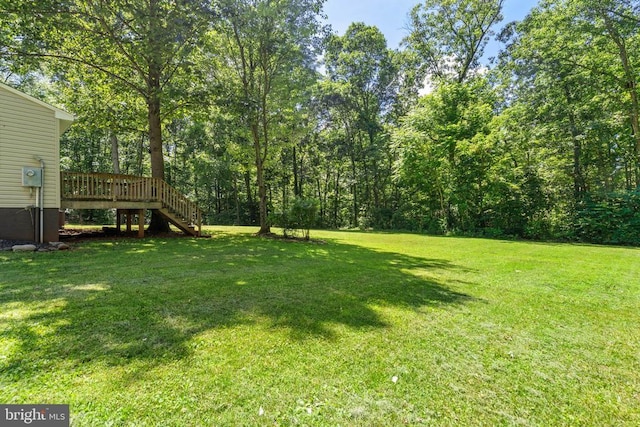 11248 Saint Pauls Rd, Remington, VA 22734 - view of grassy yard with stairs and a deck