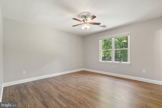11248 Saint Pauls Rd, Remington, VA 22734 - empty room featuring a ceiling fan and wood finished floors