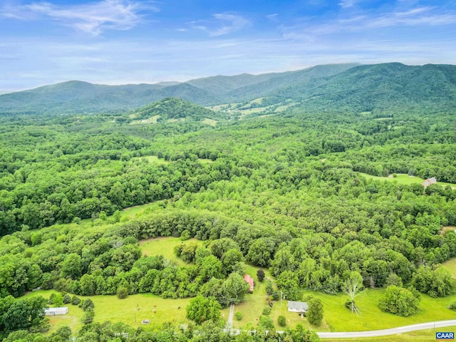 687 Gidsville Rd, Amherst, VA 24521 - aerial view of a heavily wooded area and a mountain backdrop