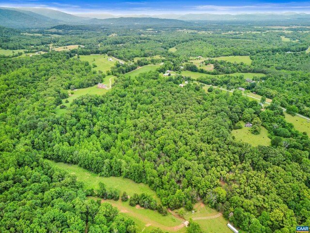 687 Gidsville Rd, Amherst, VA 24521 - bird's eye view of a heavily wooded area and a mountainous background