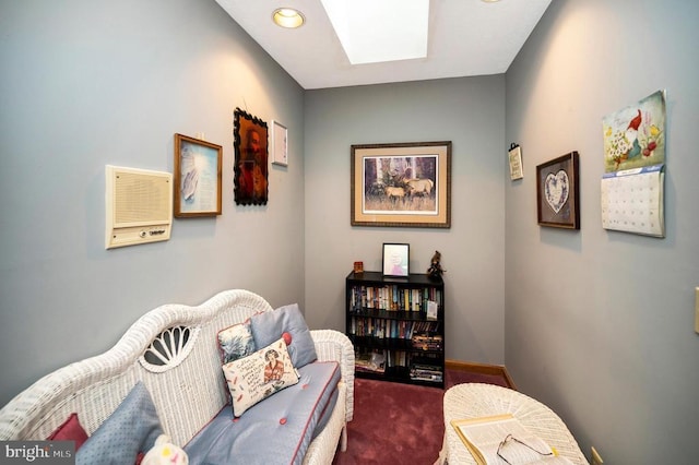 127 Gold Rush Dr, Locust Grove, VA 22508 - living area featuring carpet floors, a skylight, and baseboards