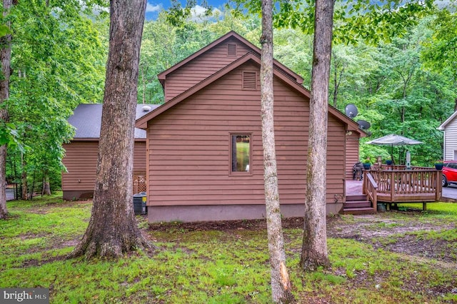 127 Gold Rush Dr, Locust Grove, VA 22508 - view of property exterior with a deck and central air condition unit