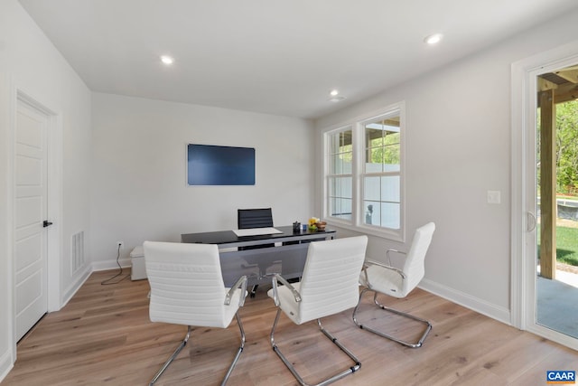 43 Farrow Cir, Charlottesville, VA 22901 - office area with baseboards, recessed lighting, light wood finished floors, and visible vents