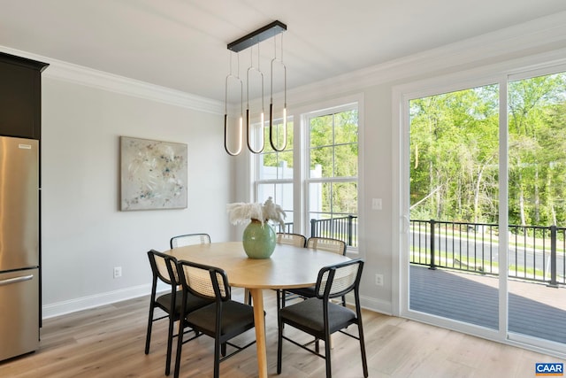 43 Farrow Cir, Charlottesville, VA 22901 - dining room with crown molding, light wood-style flooring, and baseboards