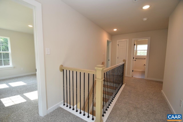 560 Amick Rd Amick B, Unit Amick B, Louisa, VA 23093 - hall with an upstairs landing, carpet floors, recessed lighting, and baseboards