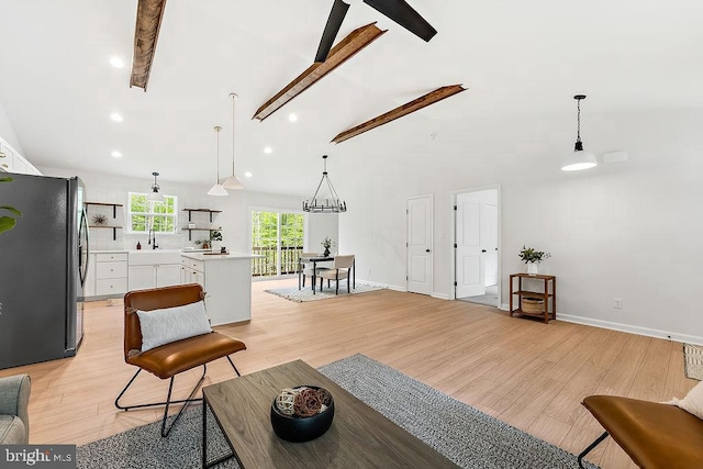 5903 Stubbs Bridge Rd, Mineral, VA 23117 - living area featuring light wood-style floors, recessed lighting, and baseboards