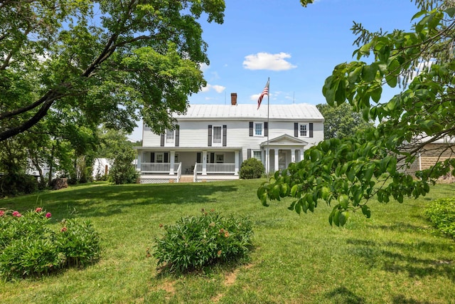 887 Natural Chimneys Rd, Mount Solon, VA 22843 - back of property with a lawn and covered porch