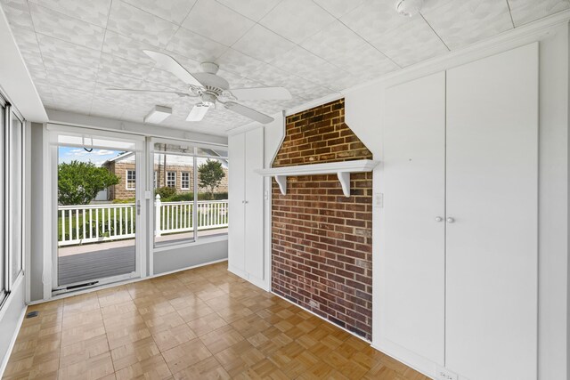 887 Natural Chimneys Rd, Mount Solon, VA 22843 - unfurnished sunroom with ceiling fan