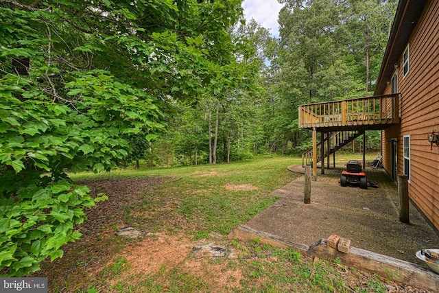 3716 Martin Kings Rd, Charlottesville, VA 22902 - view of yard with stairway and a deck