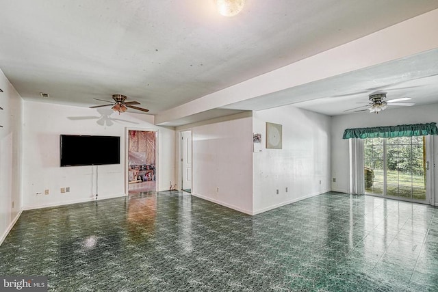 3716 Martin Kings Rd, Charlottesville, VA 22902 - unfurnished living room with a ceiling fan