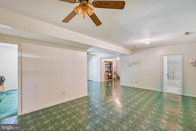 3716 Martin Kings Rd, Charlottesville, VA 22902 - empty room with a ceiling fan and tile patterned floors