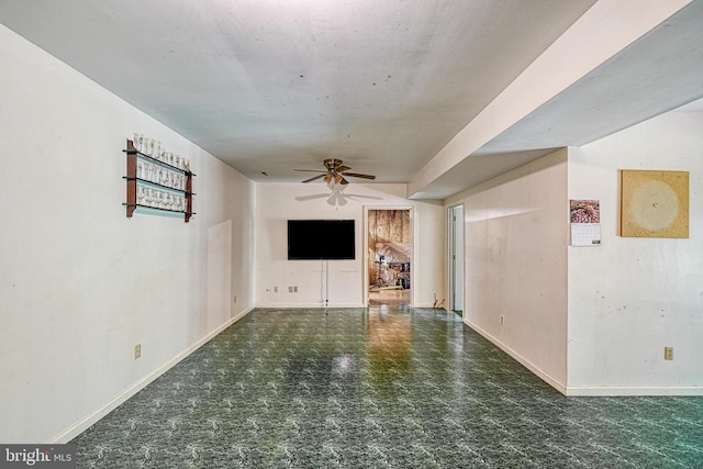 3716 Martin Kings Rd, Charlottesville, VA 22902 - unfurnished living room with a ceiling fan and baseboards