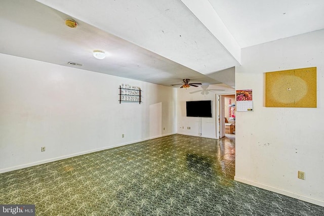 3716 Martin Kings Rd, Charlottesville, VA 22902 - unfurnished living room with baseboards and ceiling fan