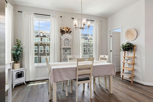 301 Willowshire Ct, Waynesboro, VA 22980 - dining area with wood finished floors, a chandelier, and healthy amount of natural light