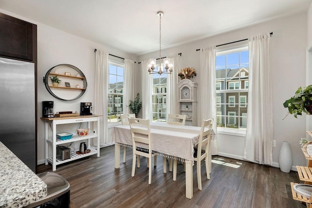 301 Willowshire Ct, Waynesboro, VA 22980 - dining space with a chandelier and dark wood-style flooring