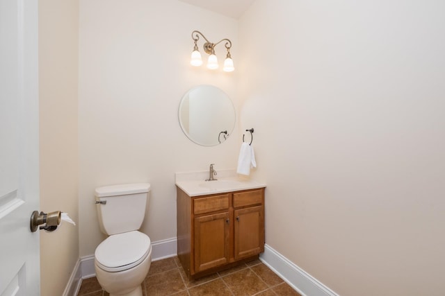 109 Leavel Ct, Bridgewater, VA 22812 - half bathroom with vanity, toilet, baseboards, and tile patterned floors