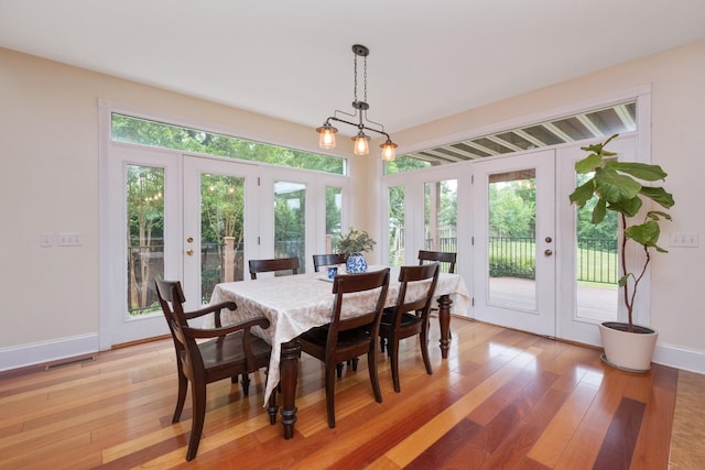 109 Leavel Ct, Bridgewater, VA 22812 - dining area with french doors, light wood-type flooring, and baseboards