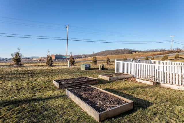 view of yard with a rural view