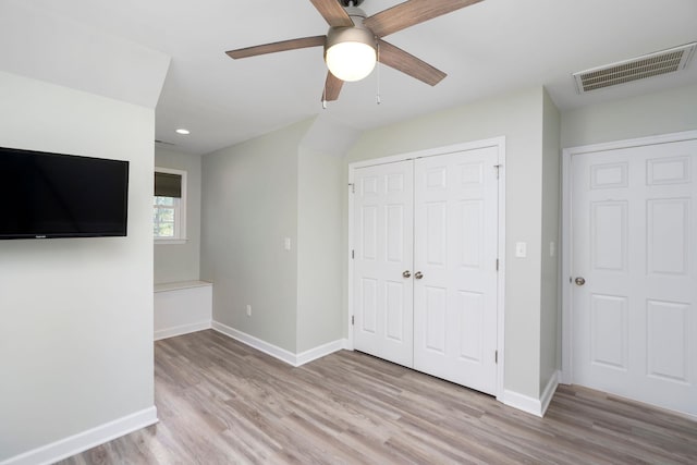 1204 Westmoreland Dr, Staunton, VA 24401 - unfurnished bedroom with wood finished floors, a closet, baseboards, ceiling fan, and recessed lighting