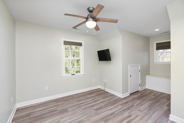 1204 Westmoreland Dr, Staunton, VA 24401 - spare room with plenty of natural light, wood finished floors, ceiling fan, baseboards, and recessed lighting