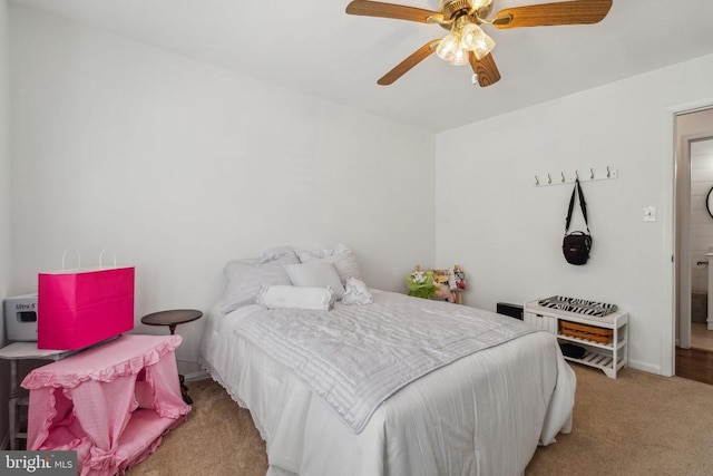  - bedroom featuring carpet flooring and a ceiling fan