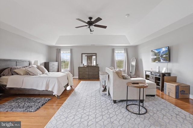 10314 Limestone Ave, Culpeper, VA 22701 - bedroom with a raised ceiling, multiple windows, and wood finished floors