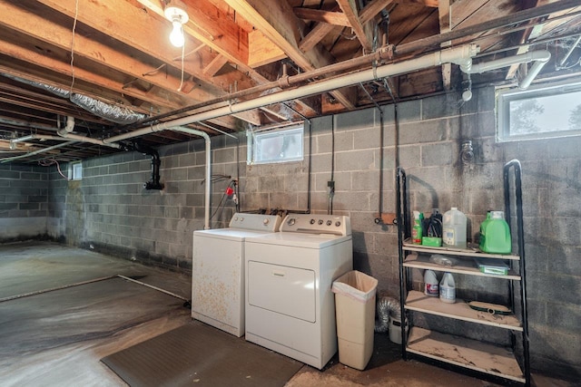 205 Lewis Ave, Elkton, VA 22827 - below grade area featuring separate washer and dryer