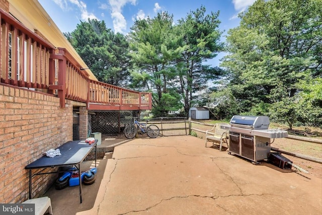 526 Azalea St, Culpeper, VA 22701 - view of patio with a storage unit, area for grilling, and a deck