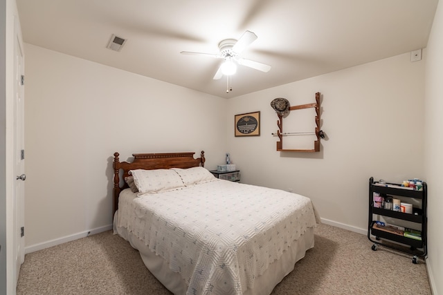 153 Heritage Hill Ln, Rochelle, VA 22738 - bedroom featuring light colored carpet, baseboards, a ceiling fan, and visible vents