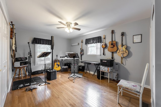 153 Heritage Hill Ln, Rochelle, VA 22738 - interior space with ceiling fan and wood finished floors