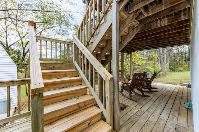153 Heritage Hill Ln, Rochelle, VA 22738 - wooden deck featuring stairway