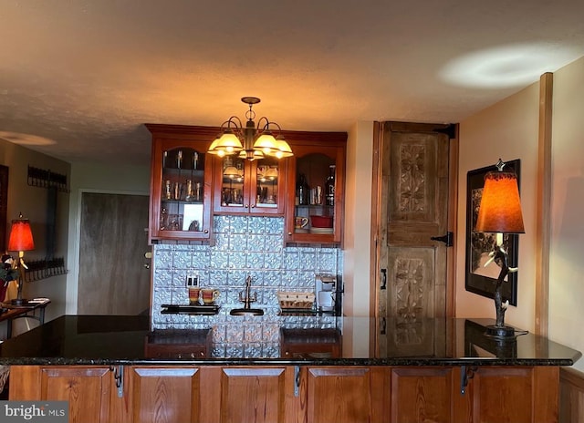 203 Timbers, Timbers, VA 22967 - indoor bar with decorative backsplash, hanging light fixtures, and a chandelier