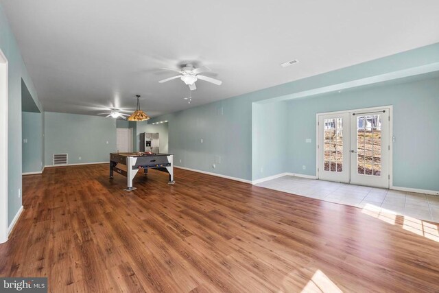 203 Birdie Rd, Locust Grove, VA 22508 - rec room featuring a ceiling fan, baseboards, and wood finished floors