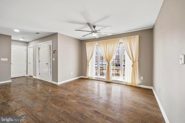 203 Birdie Rd, Locust Grove, VA 22508 - unfurnished room with a ceiling fan, wood finished floors, and baseboards
