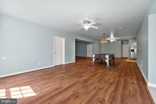 203 Birdie Rd, Locust Grove, VA 22508 - game room with a ceiling fan, billiards, wood finished floors, and baseboards
