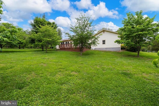 5524 Hickory Ridge Rd, Spotsylvania, VA 22551 - view of green lawn with a deck