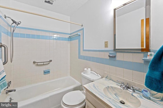 5524 Hickory Ridge Rd, Spotsylvania, VA 22551 - full bath featuring toilet, shower / washtub combination, tile walls, and vanity