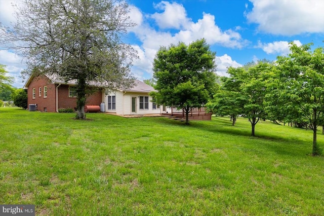 5524 Hickory Ridge Rd, Spotsylvania, VA 22551 - view of green lawn with a wooden deck