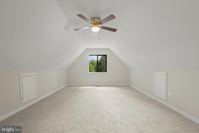 1132 Amber Ridge Rd, Charlottesville, VA 22901 - bonus room with vaulted ceiling, carpet, and a ceiling fan