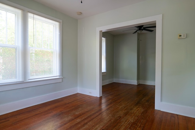 126 Park Blvd, Staunton, VA 24401 - empty room with ceiling fan, dark wood-style flooring, healthy amount of natural light, and baseboards
