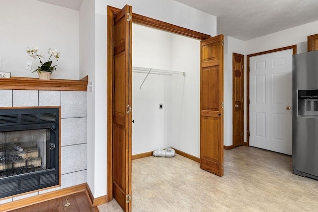 163 Valley View Ave, Mount Sidney, VA 24467 - laundry room featuring baseboards and a tile fireplace