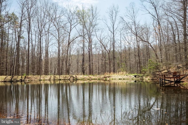 - water view featuring a heavily wooded area