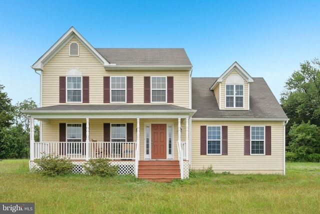 - view of front facade featuring covered porch