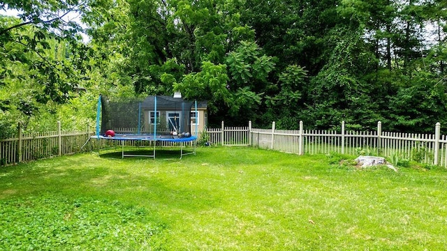 935 Glenwood Blvd, Waynesboro, VA 22980 - fenced backyard with a trampoline and a storage shed